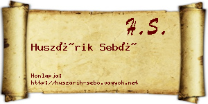 Huszárik Sebő névjegykártya